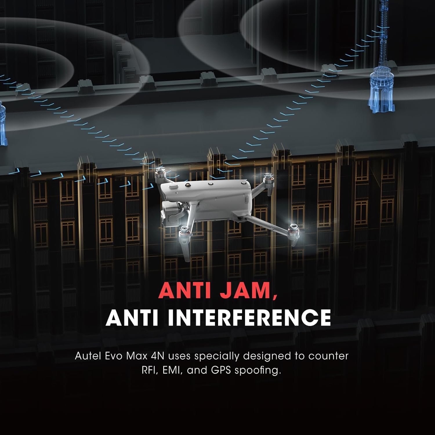 Autel Robotics EVO MAX 4N Drone, Starlight Night-Vision/Wide/Thermal/L~aser 4 Cameras in One UAV, A-Mesh 1.0, 720° Obstacle Avoidance, Triple Anti-Jamming, Hot-Swappable, 42 Mins, IP43, Autel SDK