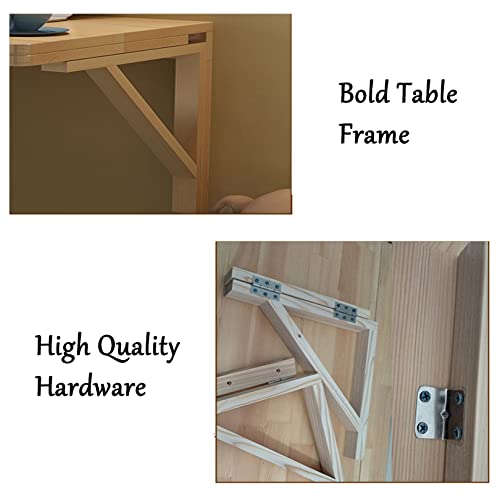 Side Table Solid Wood Wall Hanging Table Folding Table Dining Table Drop-Leaf Table Wall-Mounted Computer Table Desk Wall Table Study Table Double Support Side Table (Size : 80 * 40cm(31 * 16 (60 * 45