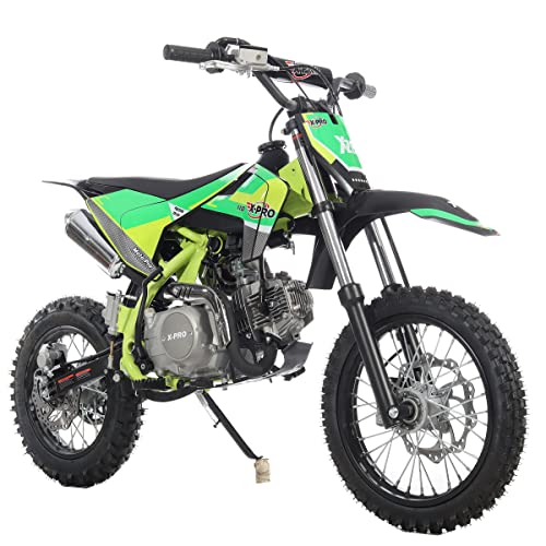 X-PRO 110cc Dirt Bike with Semi-Automatic Transmission, Kick Start, Big 14"/12" Tires! (Orange)