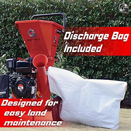 GreatCircleUSA Wood Chipper Shredder Mulcher Heavy Duty Gas Powered 3 in 1 Multi-Function 3 Inch Max Wood Diameter Capacity EPA/CARB Certified Aids in Fire Prevention - Building a Firebreak