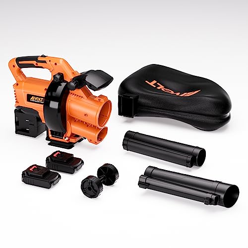 AIVOLT Cordless Leaf Blower Vacuum with Bag, 3 in 1 40v Battery Powered Leaf Blower, Vacuum, Mulcher, 150MPH Air Speed, 6-Speed Dial,Battery and Dual Port Charger Included