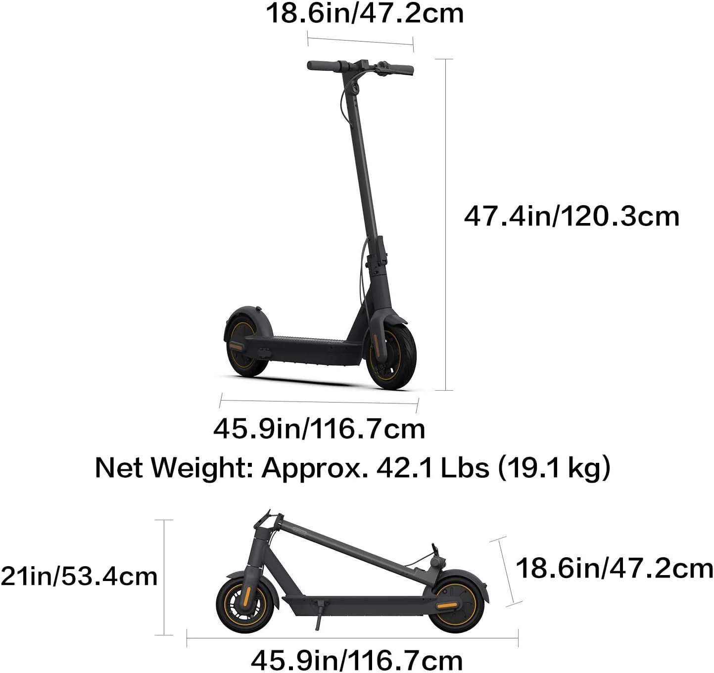Segway Ninebot MAX G30P Electric Kick Scooter, 350W Motor, 40 Miles Long-Range & 18.6 mph, 10 Pneumatic Tire, Commuter Electric Scooter, Adults