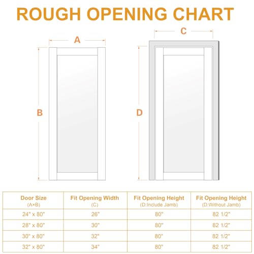 Slab Doors 32" x 80" Clear Glass French Interior Door, 10-Lite Glass Door Panel Single Door Slab for Living Room Bathroom Pantry Easy Install - without Hardware Kit