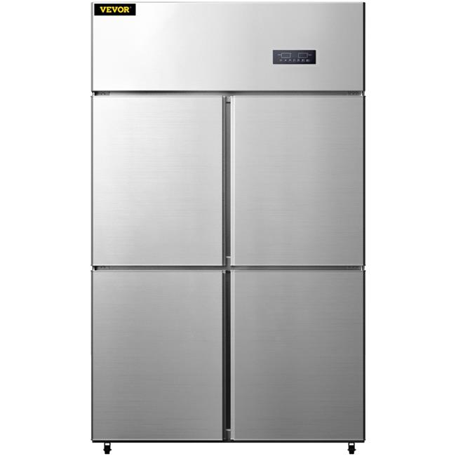 Vevor  27.5 cu. ft. Outdoor Refrigerator 48 in. Side by Side Freezer in Stainless Steel 4-Door Merchandiser Refrigerator