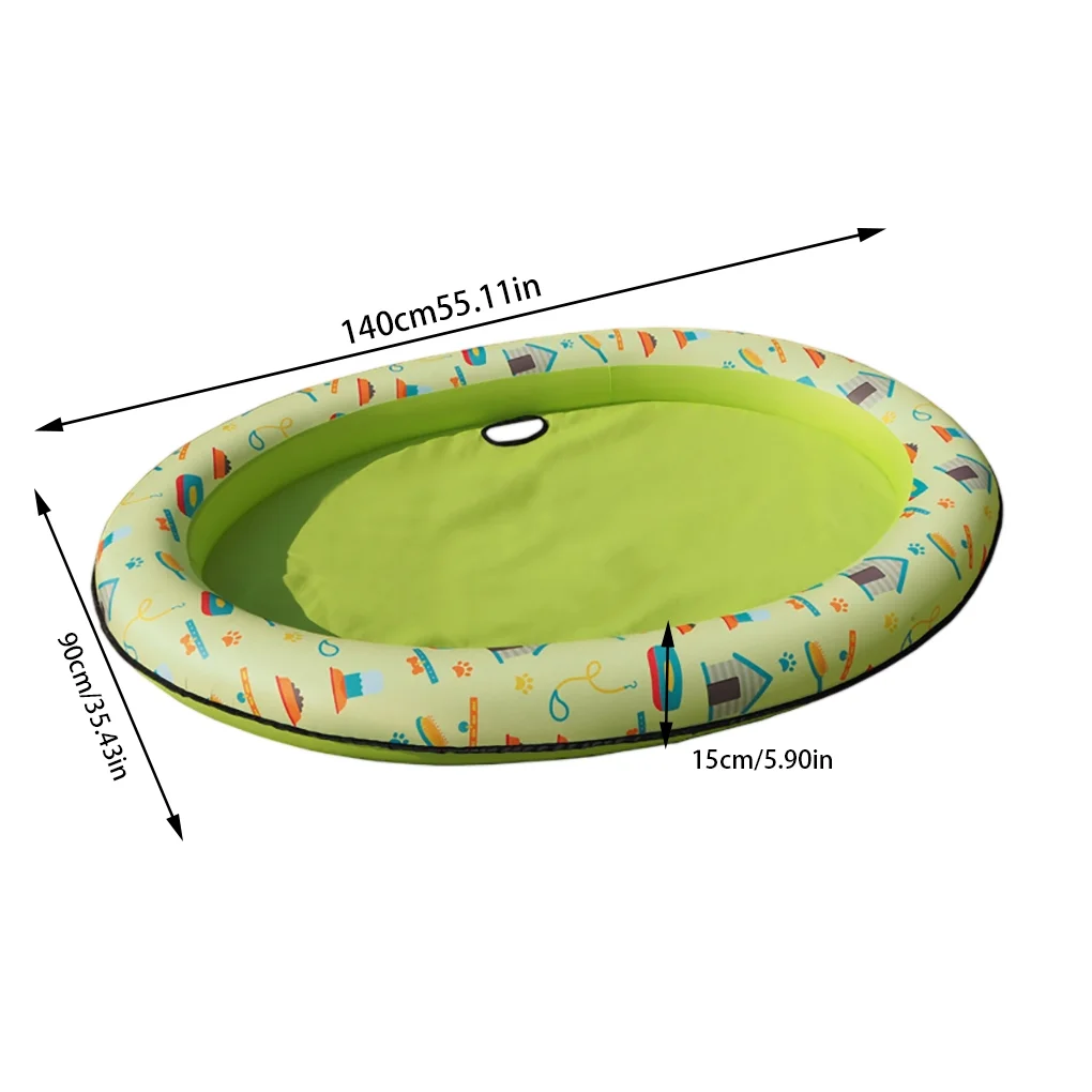 TureClos Pet Swimming Pool Raft Inflatable PVC Pool Raft with Printing Pattern Outdoor Water Playing Toy