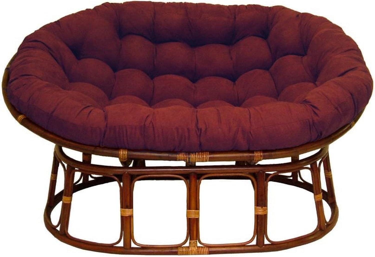 65 x 48 in. Solid Microsuede Double Papasan Cushion Red Wine
