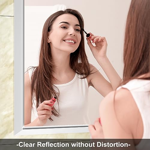 Black Bathroom Mirror for Wall, 60" x 36" Large Framed Rectangle Mirror with Beveled Stereoscopic Aluminum Alloy Frame, Wall Mirror for Hotel Double Vanity, Barber Shop (Horizontal/Vertical)