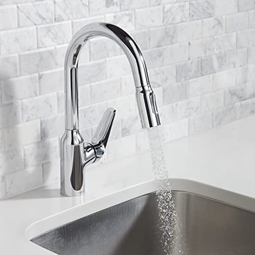 hansgrohe Focus N Black High Arc Kitchen Faucet, Kitchen Faucets with Pull Down Sprayer, Faucet for Kitchen Sink, Brushed Black Chrome 71800341