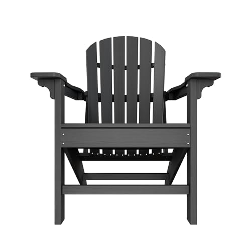 Adirondack Chair Set of 4, Large Lawn Chair, Outdoor Chair with Durability and Weather Resistance, HDPE Patio Chair for Yard, Porch, Garden, Deck, Swimming Pool, Blue