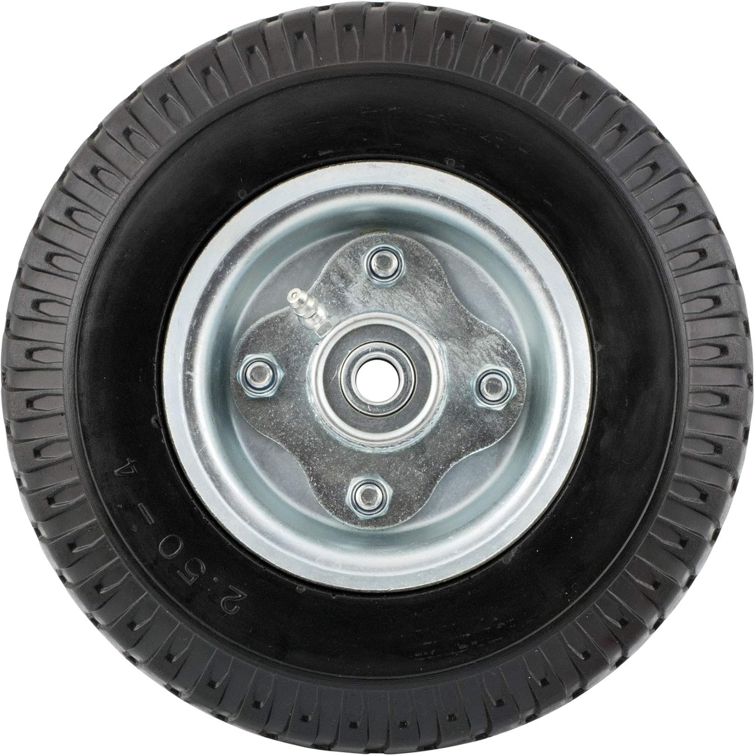 Marathon 2.80/2.50-4 Narrow Width Flat Free Hand Truck / Utility Cart Tire on Wheel, 3Centered Hub, 1/2 Bearings