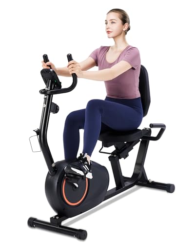 Recumbent Exercise Bike for Seniors - 400LB Weight Capacity Recumbent Bikes with Comfortable Seat, Pulse Sensor, 16-level Resistance, LCD Monitor