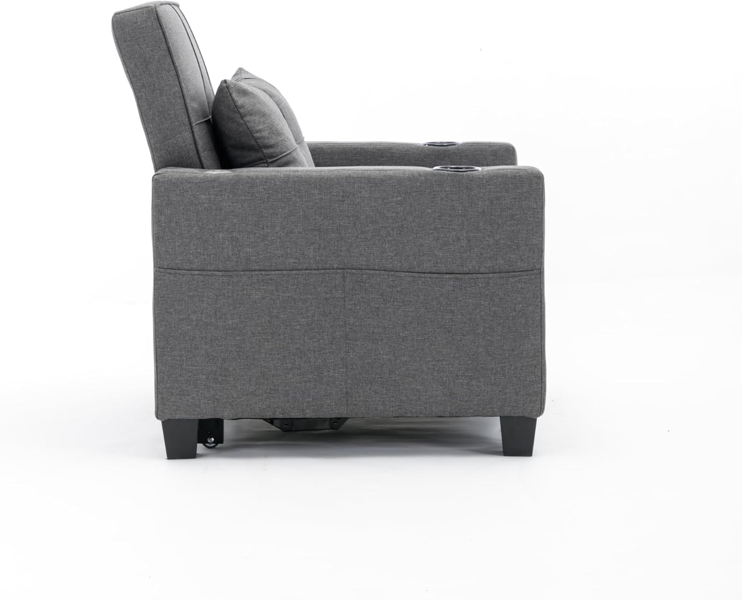 Futon Chair Bed Convertible Chair 3-in-1 Pull Out Sleeper Chair Beds with USB Ports,Wear-resistant and Anti-scratch, Armchair Bed Sleeper for Living Room (Dark Grey Linen)