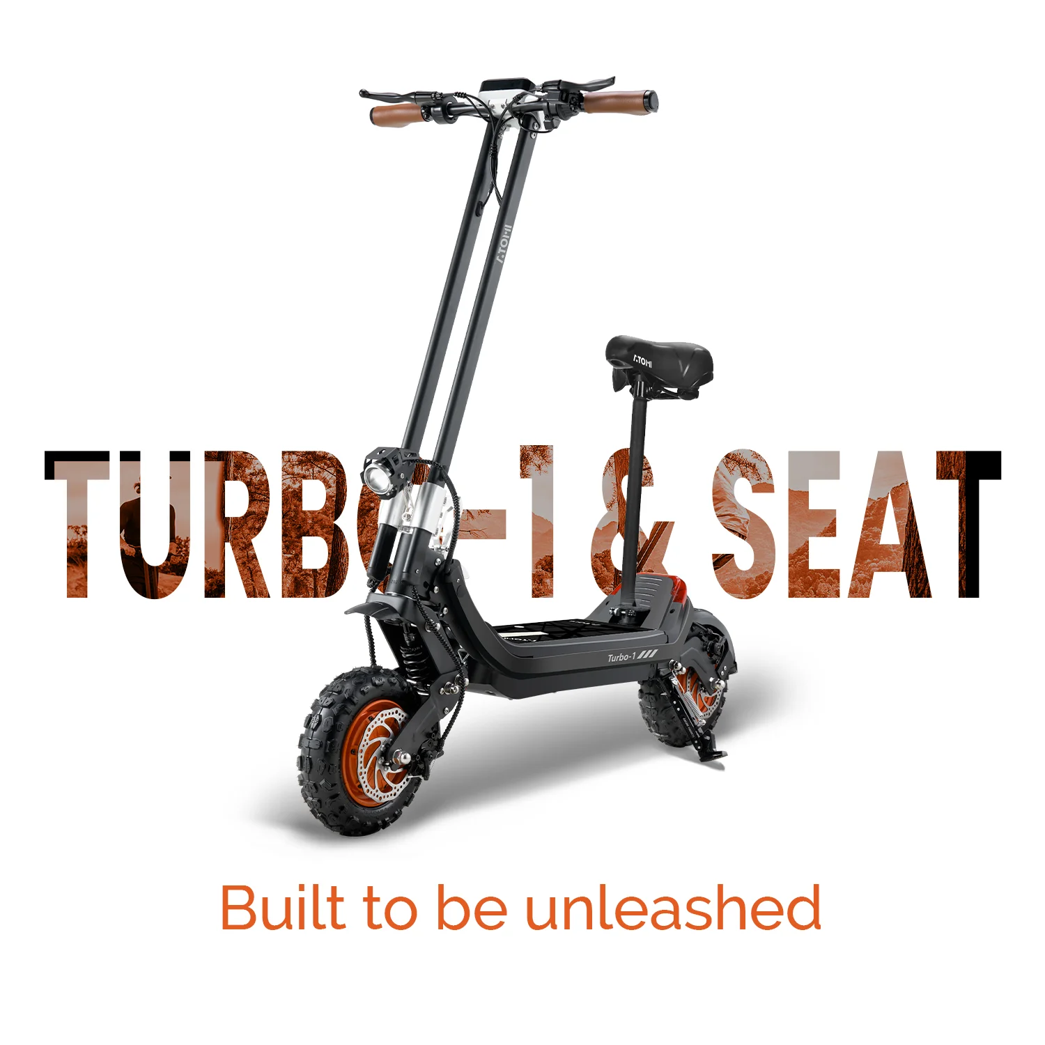 Electric Scooter Turbo-1 with Smart APP- 2400W Dual Motor Up to 31 MPH & 50km, 20AH Removable Battery, Long Range 34 Miles & 55km, 11" Knotty All Terrain Tires Off Road e-Scooter for Adults - Curated Treasures Market