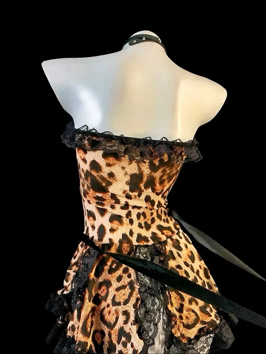 'Wild Night' Y2k Cheetah Leopard Print Strap Dress Set For Valentines Day