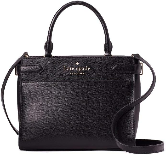 Kate Spade New York Staci Small Saffiano Leather Satchel Bag in Black