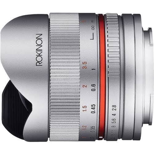 Rokinon 8mm f/2.8 UMC Fisheye Lens for Fujifilm x Mount, Silver