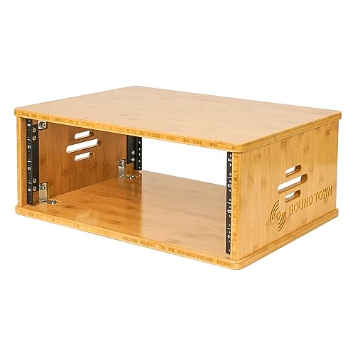 Sound Town DIY 4U Solid Bamboo Studio Rack w/ 14.2" Depth, Ventilation for Recording Room, PA/DJ Pro Audio, Home Audio (STBR-4U)