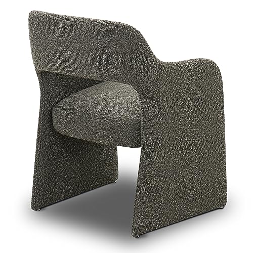 POLY & BARK Chios Dining Chair, Juniper Green Boucle
