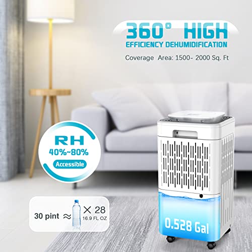 LUKO Dehumidifiers 30pints Dehumidifiers for basement room,