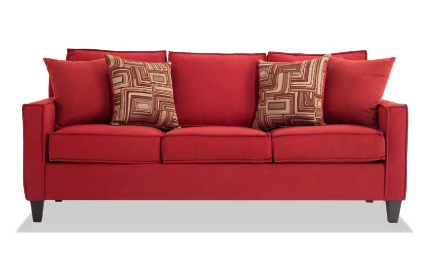 Jessie 80&& Sofa in Red | Memory Foam | Contemporary Sofas u0026 Couches Polyester by Bob&s Discount Furniture