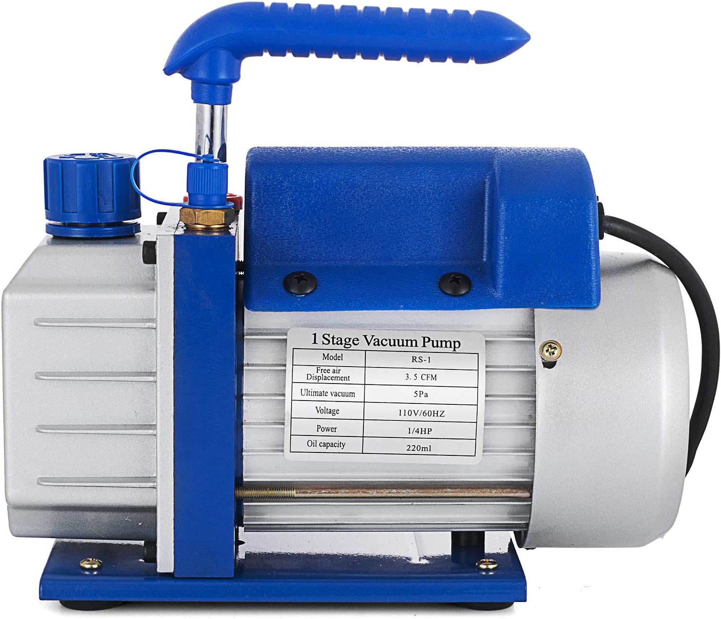 BLTPress 3.5 CFM Vacuum Pump Kit 1/4 HP Single Stage Vacuum Pump and R134a AC Manifold Gauge Set Kit for HVAC Air Conditioning Refrigeration Recharging