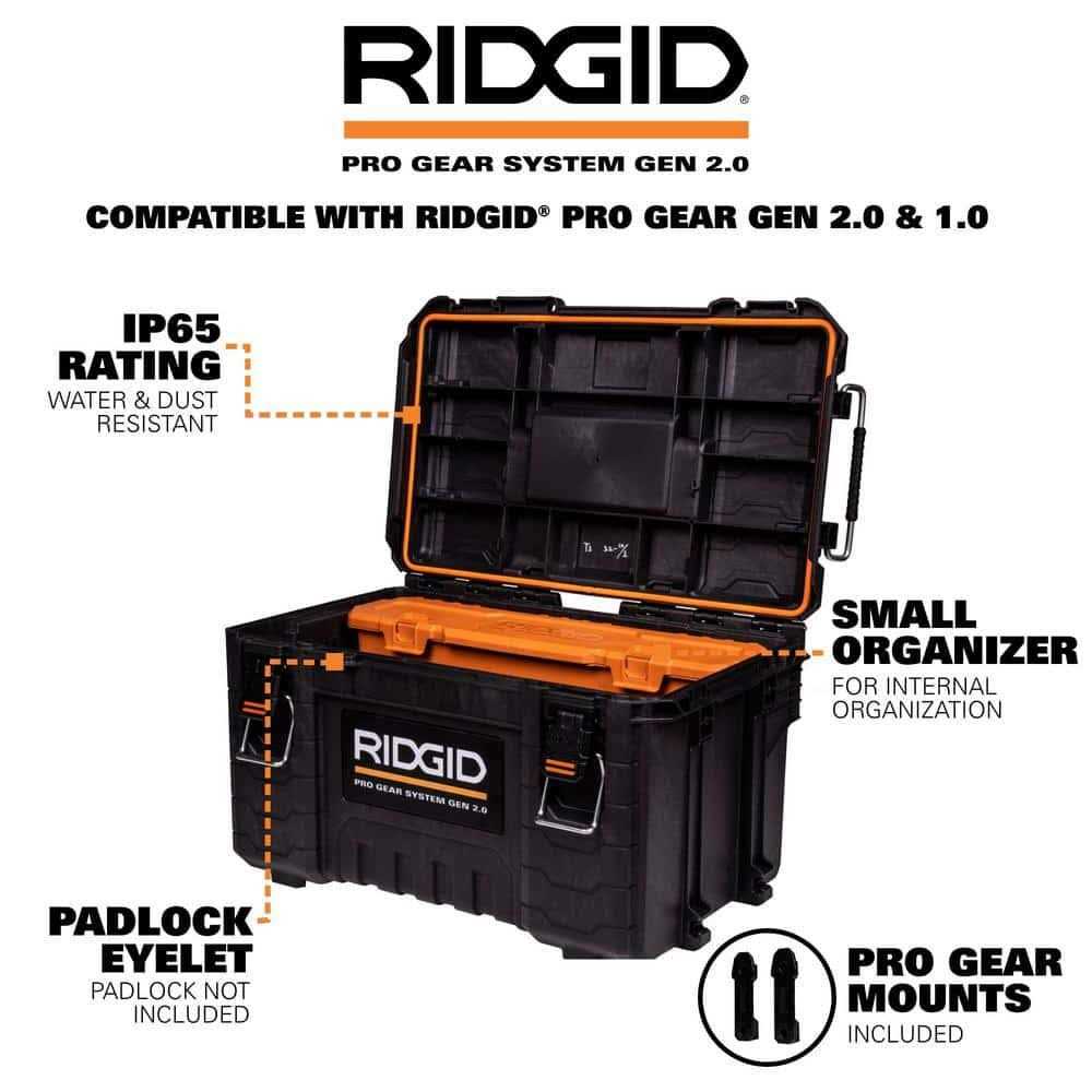 RIDGID 2.0 Pro 22 in. Gear System Rolling Tool Box and Tool Box and Tool Case - Shop Hardware Tools Online Store