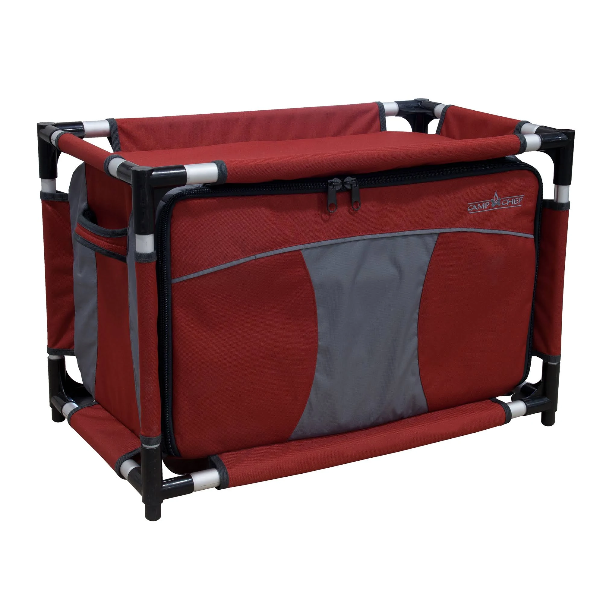 Camp Chef Mountain Series Sherpa Table u0026 Organizer, Grey/Red