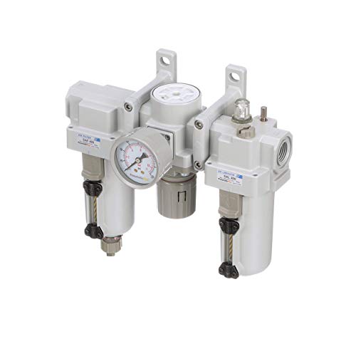 PneumaticPlus SAU400 Series Compressed Air Filter Regulator Lubricator Combo FRL 1/2" NPT