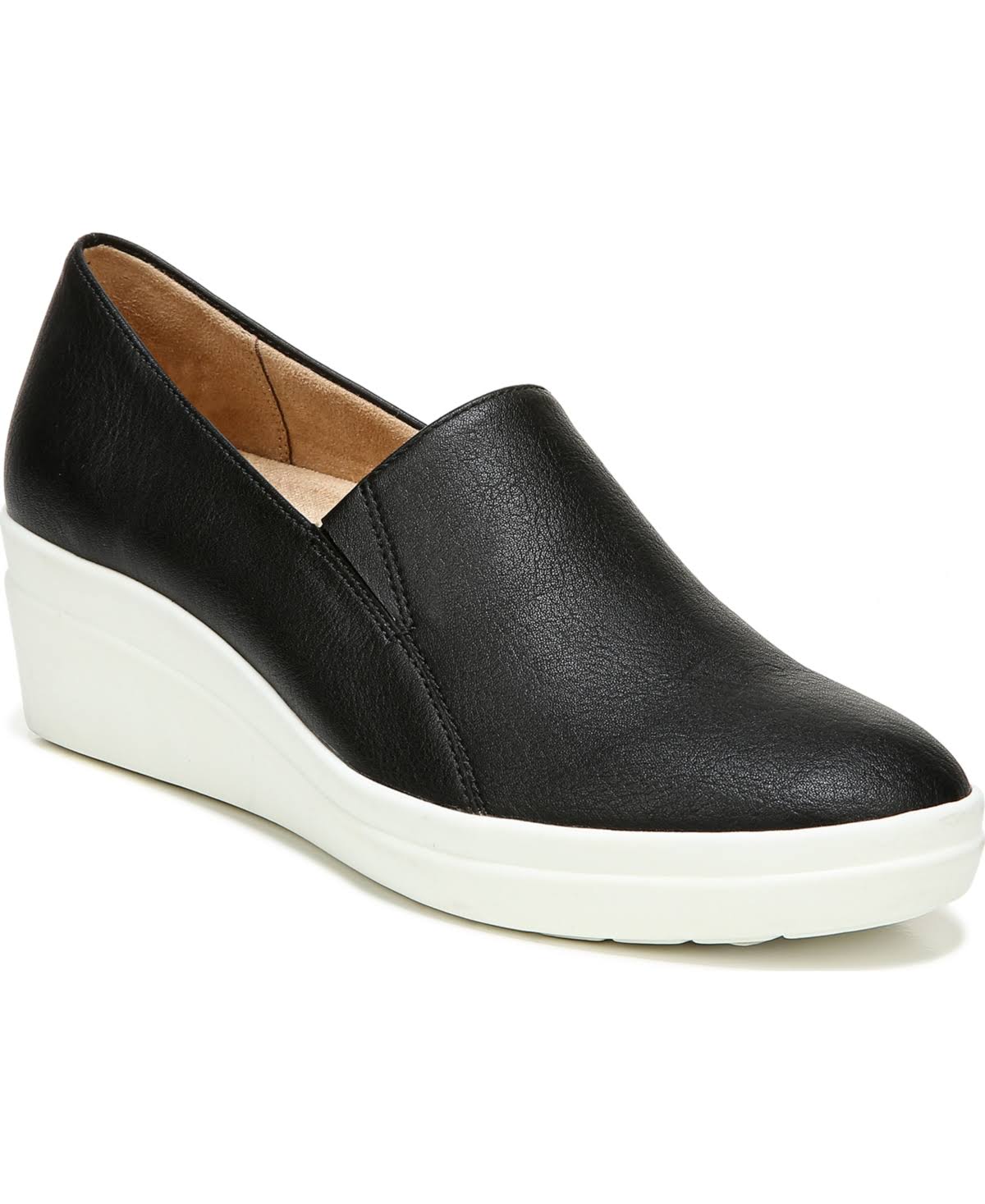 Naturalizer Sandra Slip-On Wedges - Black Smooth - Megean