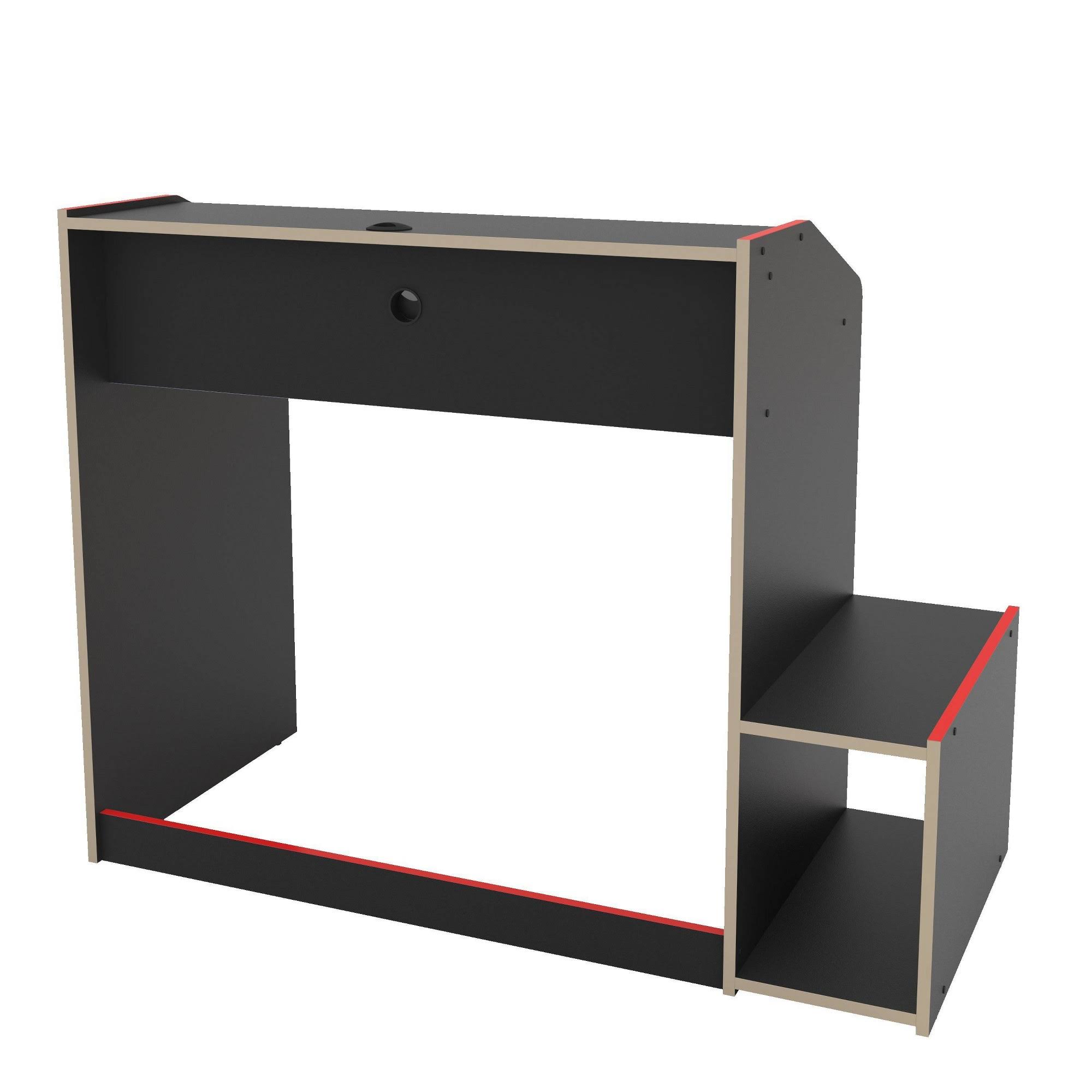 Polifurniture Corporatio Epic 45 in. Black and Red Gaming Desk