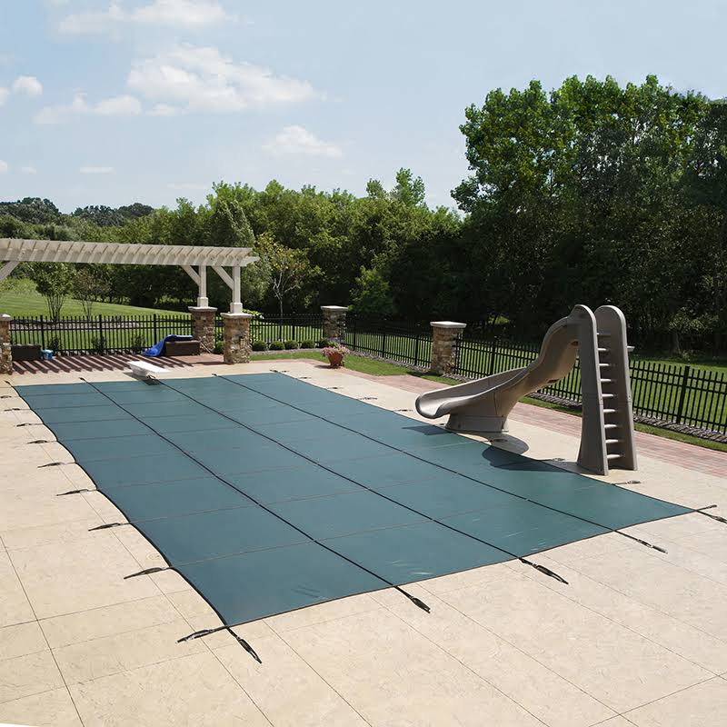Arctic Armor WS2028B Blue 20-Year Ultra Light Solid Safety Cover for 14-ft x 28-ft Pool w/ Left Step