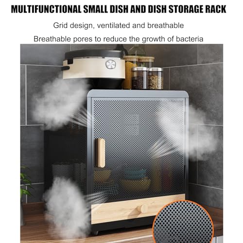 Kitchen Pantry Cabinet Countertop Storage Cabinet, Freestanding Utility Cupboard Dining Compact Shelving Sideboard, Multi purpose Organizer Mini Cabinet for Spice Seasoning Bottles Dishes Bowls