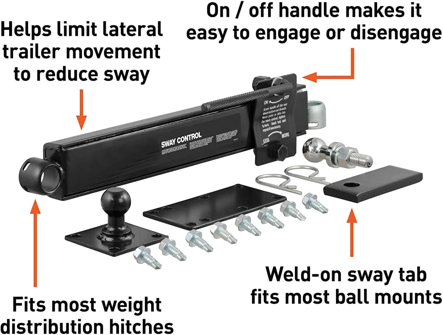 Shocker HD Max Black Air Hitch & Sway Control Towing Kit, Fits 3" Hitch 2 Sway Arm Kits