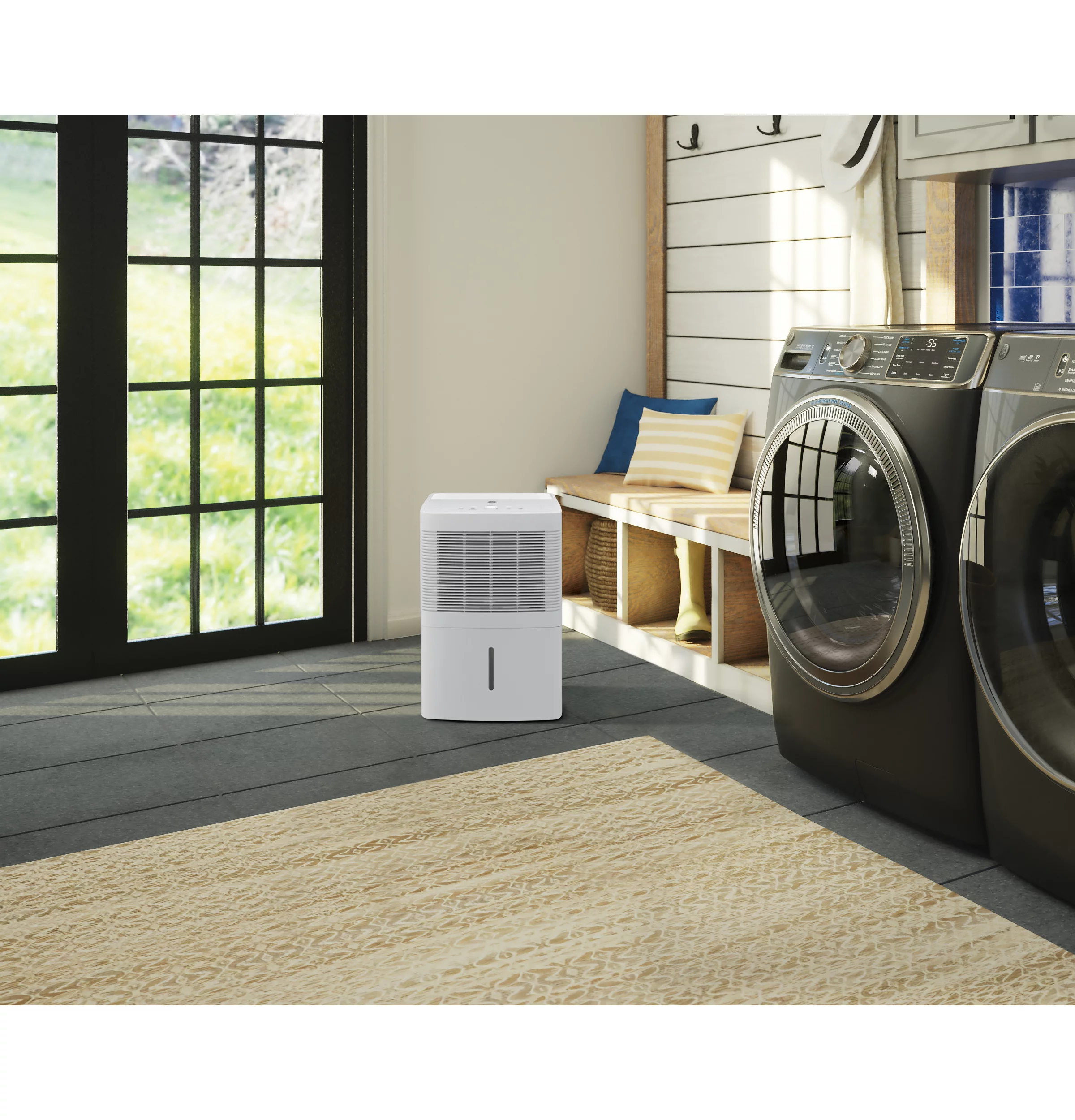 GE® 20 Pt Portable Dehumidifier for Damp Spaces, White, ADEW20LY