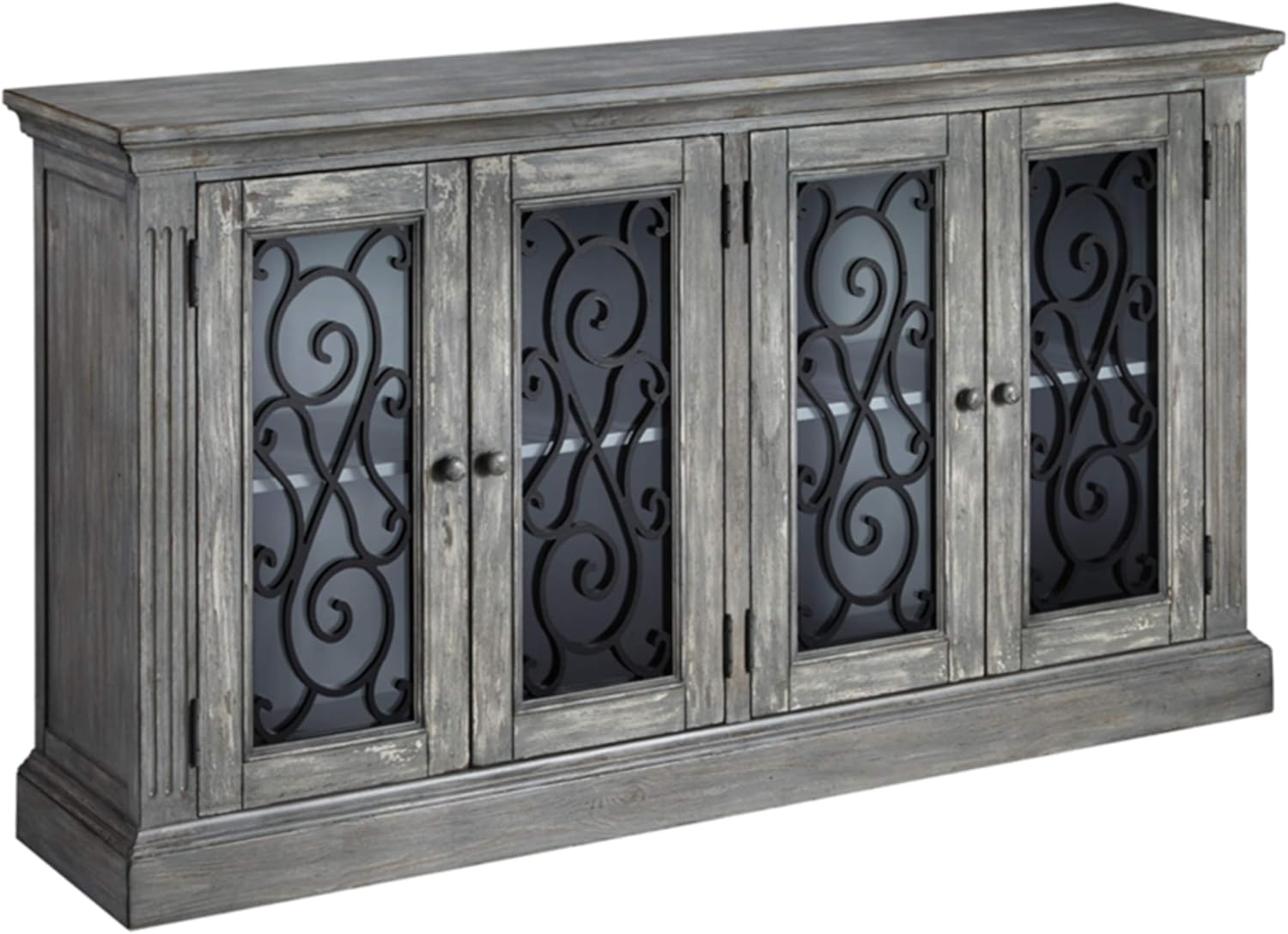 Signature Design by Ashley T505-662 Accent Cabinet with Doors, 4, Dark Gray