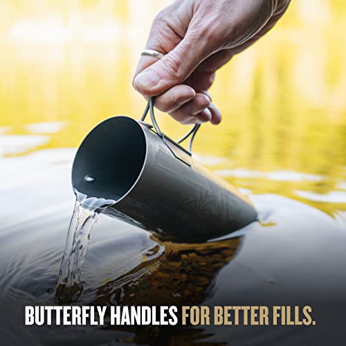 GRAYL UltraPress Titanium 16.9 oz Water Purifier & Filter Bottle for Hiking, Backpacking, Survival, Bushcraft, Travel