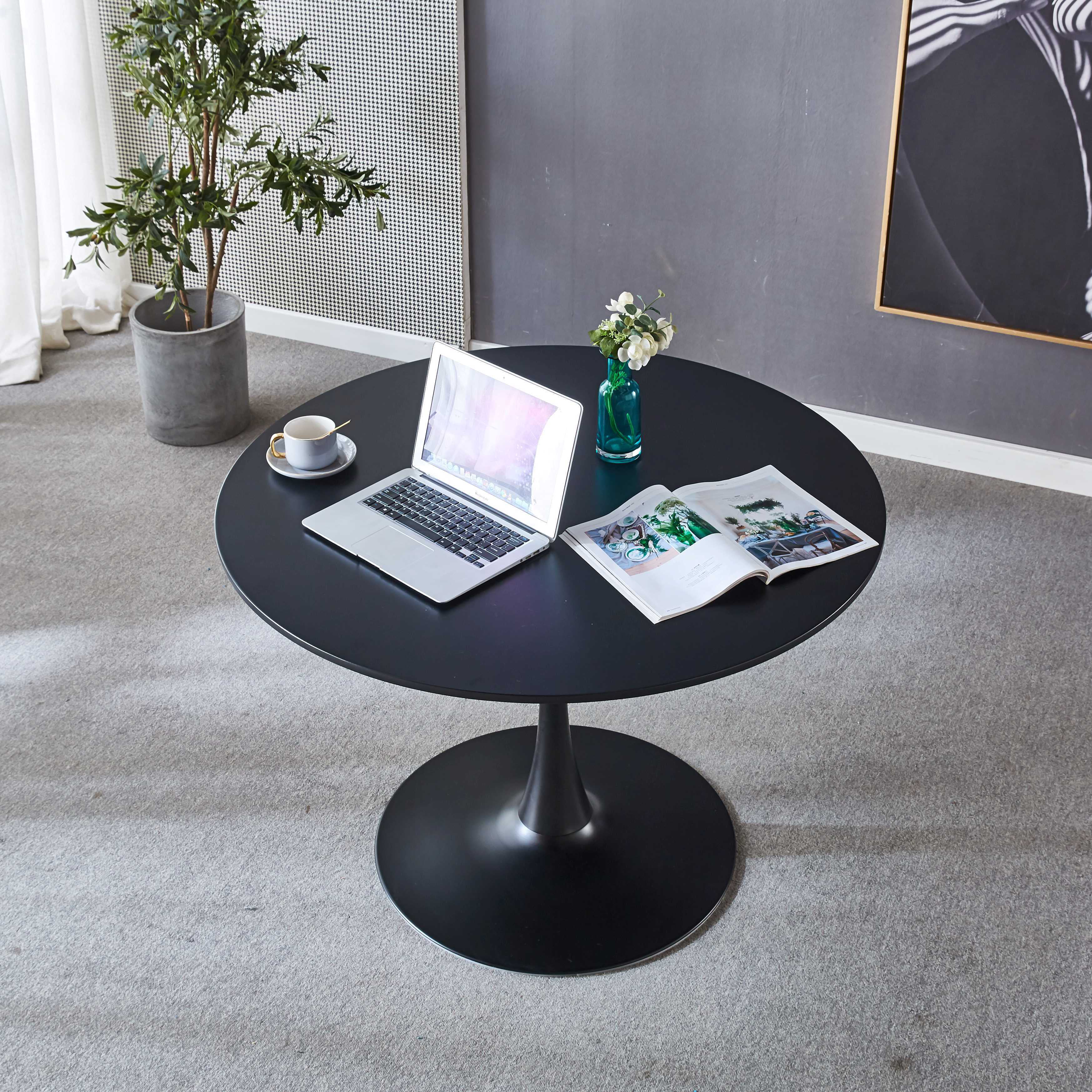 Elegant Black Tulip Dining Table - Upgrade Your Dining Space