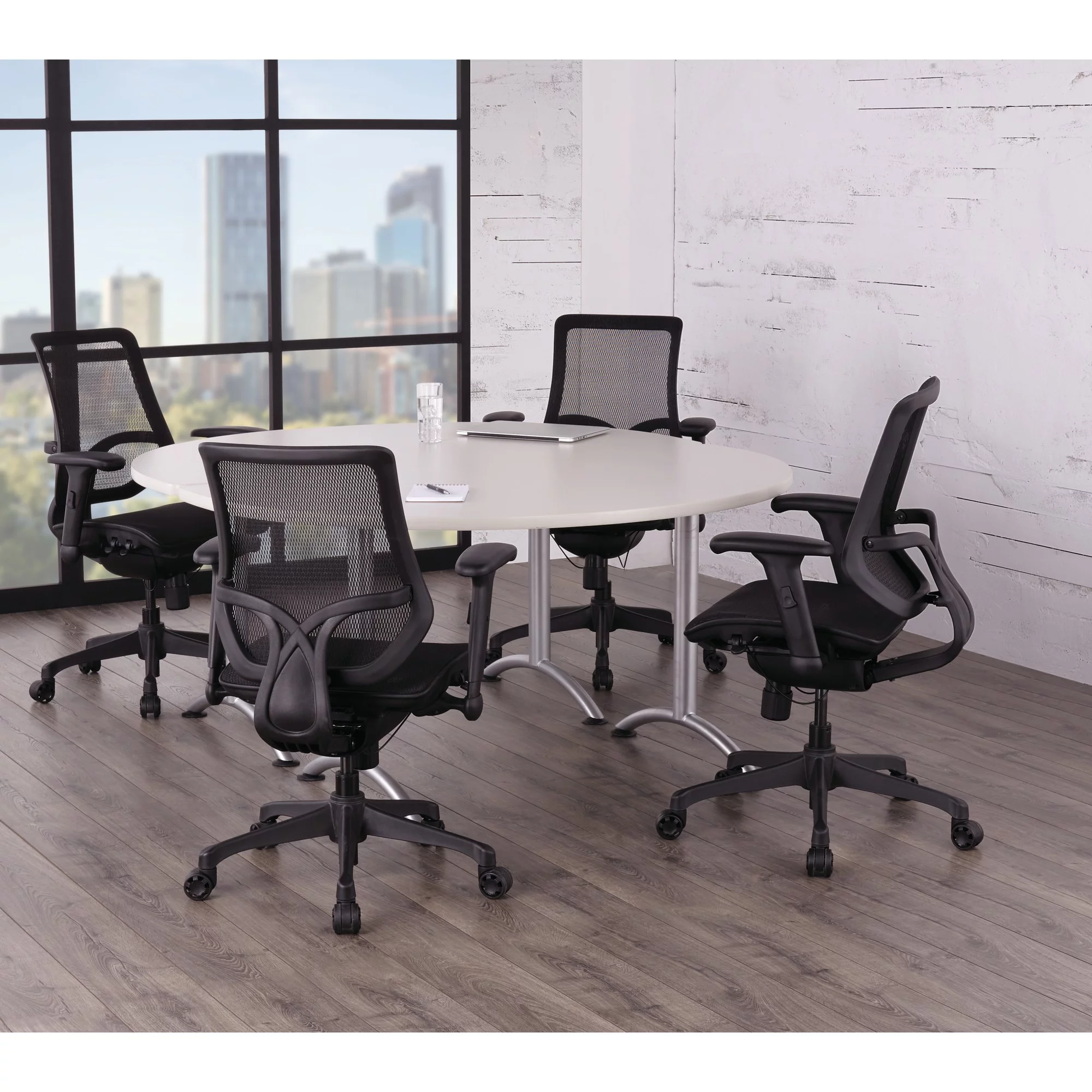 WorkPro® 1000 Series Ergonomic Mesh/Mesh Mid-Back Task Chair, Black/Black, BIFMA Compliant
