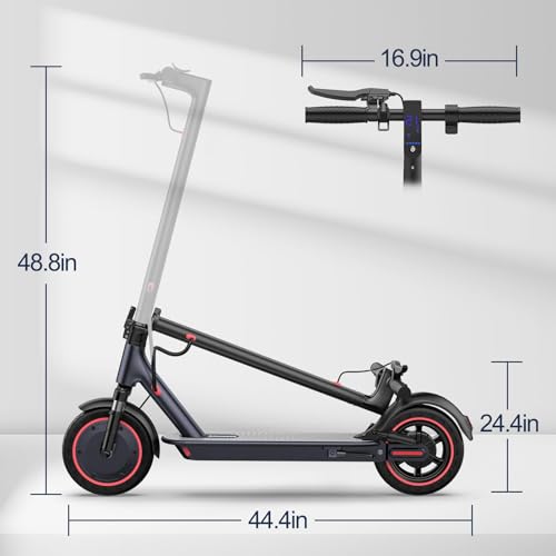 Electric Scooter, 10" /8.5" Solid Tires, 500W/350W Motor,19/22Mph, 22/28/52 Miles Long Range, Folding E-Scooter with Dual Suspension and Braking System