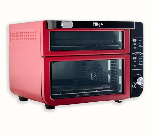 Ninja DCT401 12-in-1 Double Oven with FlexDoor, FlavorSeal & Smart Finish, Rapid Top Convection and Air Fry Bottom, Bake, Roast, Toast, Air Fry, Pizza and More, Stainless Steel (Renewed)