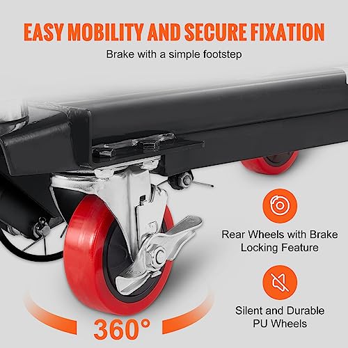 VEVOR Electric Lift Table, 330 lbs Capacity Single Scissor Lift Table, 8-28 in Height Adjustable Lifting Platform, Coffee Table Lift with 4 Wheels, for Material Handling and Transportation, Black