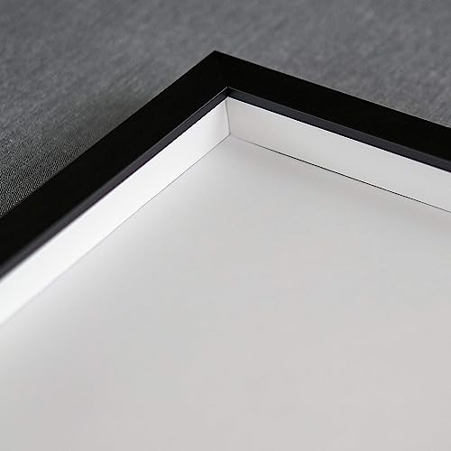 26x26 Shadow Box Charcoal Black Frame Display Case Solid Wood Picture Frame | 1" Inch Deep | with UV Acrylic Plexiglass, Foam Board Backing & Hanging Hardware