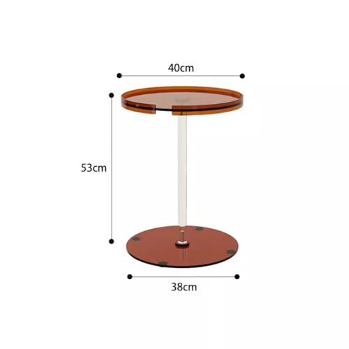Transparent Acrylic Side Table, Round Slim Nightstand, Simple Lucite Vase Display Table, Home Decor Small Table, 40 * 53Cm,Sofa Side Table, Compact End Table for Living Room,Black