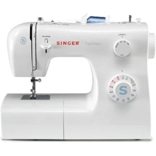 SINGER Tradition 2277 Sewing Machine with Automatic Needle Threader | 97 Stitch Applications, 1-Step Buttonhole, Adjustable Stitch Length & Width & Heavy-Duty Metal Frame (White)