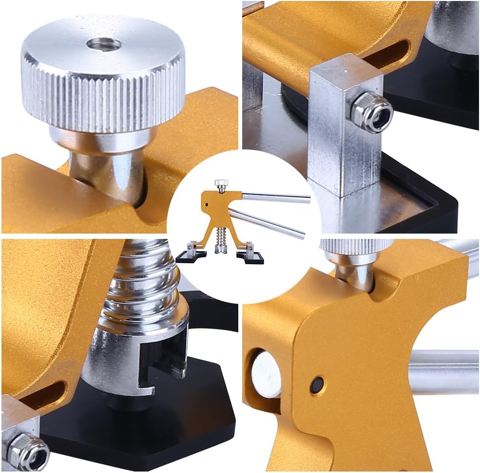 Gliston Auto Dent Puller Kit - Adjustable Golden Dent Remover Tools Paintless Dent Repair Kit Dent Lifter Puller for Car Large & Small Ding Hail Dent Removal