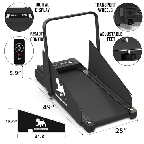 Dog Running Machine,Treadmill for Dogs Small Medium Dogs,Exercise Equipment for Puppy Pet Doggie Treadmill,Up to 220lbs, Low Noise