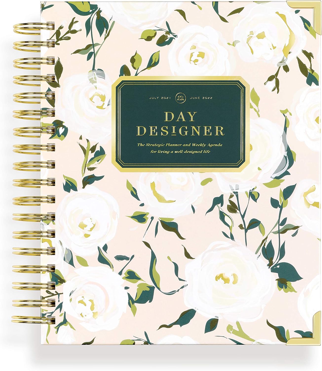 Day Designer 2021-2022 Academic Year Deluxe Weekly Planner, Life and Goal Planner, Coming Up Roses Hardcovers, Spiral Bound, 9" x 9.75" Overall… Pack of 2
