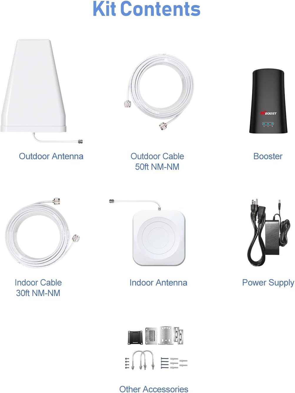 HiBoost Cell Phone Signal Booster for Home, Up to 3,000 Sq. Ft, Boosts 5G/4G LTE, All US Carriers - Verizon, AT&T, T-Mobile, Sprint & More, FCC Approved