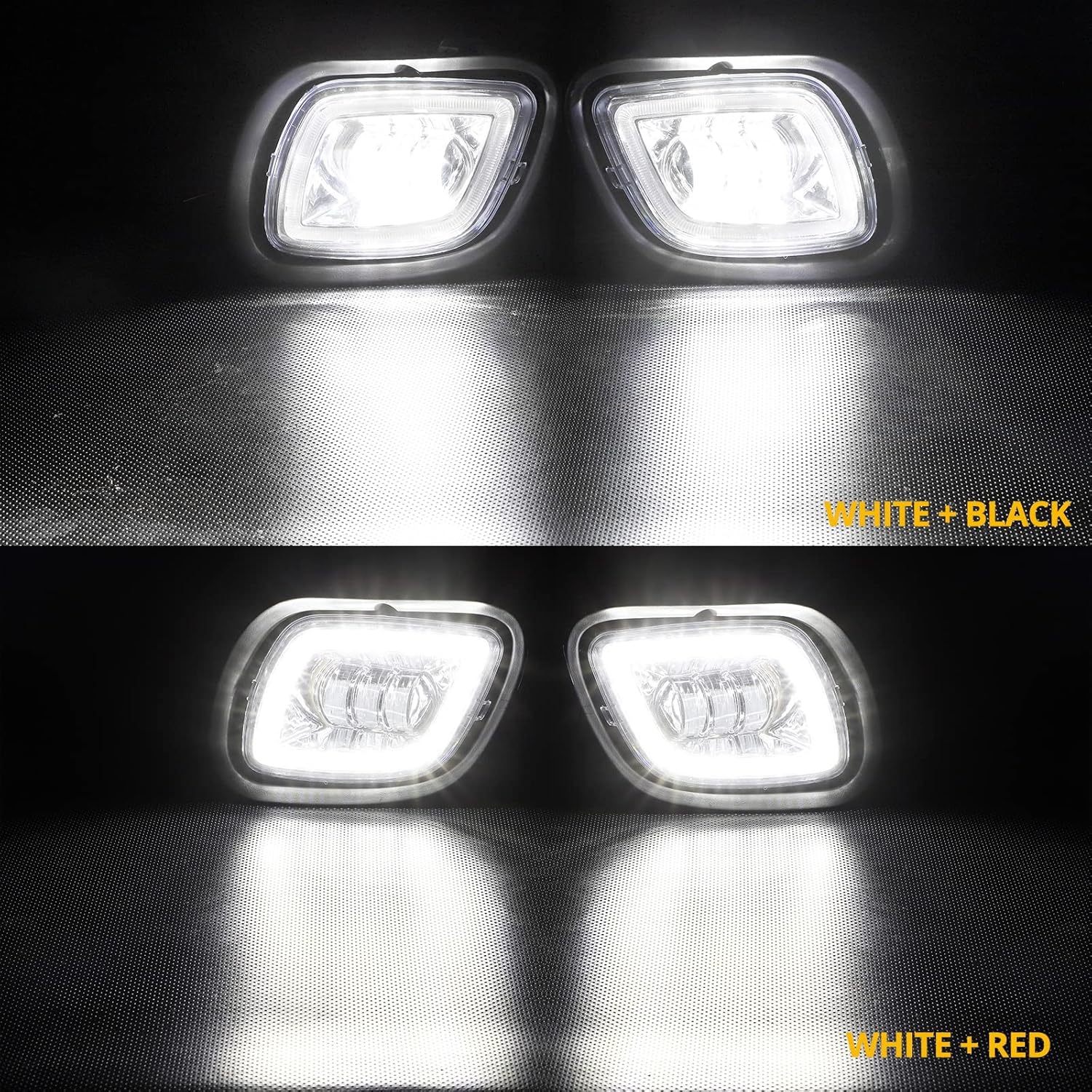 Partsam Pair Fog Lights Lamps with LED Halo Ring for Freightliner Cascadia 2008-2017 Clear Lens White Light/w Plug/12V
