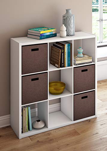 ClosetMaid 6 Cube Storage Shelf Organizer Bookshelf with Open Back, Vertical or Horizontal, Easy Assembly, Wood, Black Finish